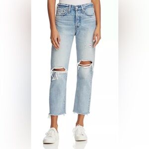 Levi’s Wedgie Straight women’s size 28 Distressed Ankle Cropped.